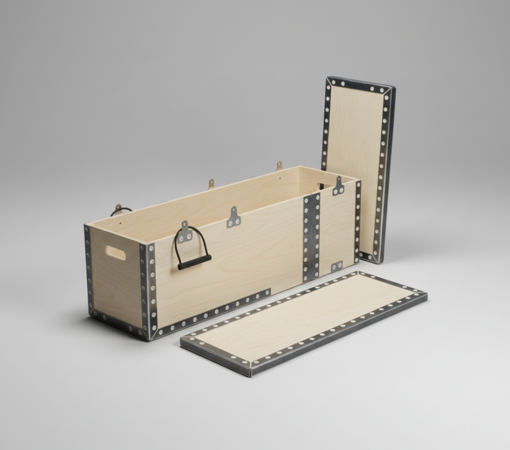 Metal Çerçeveli Kontrplak Sandık